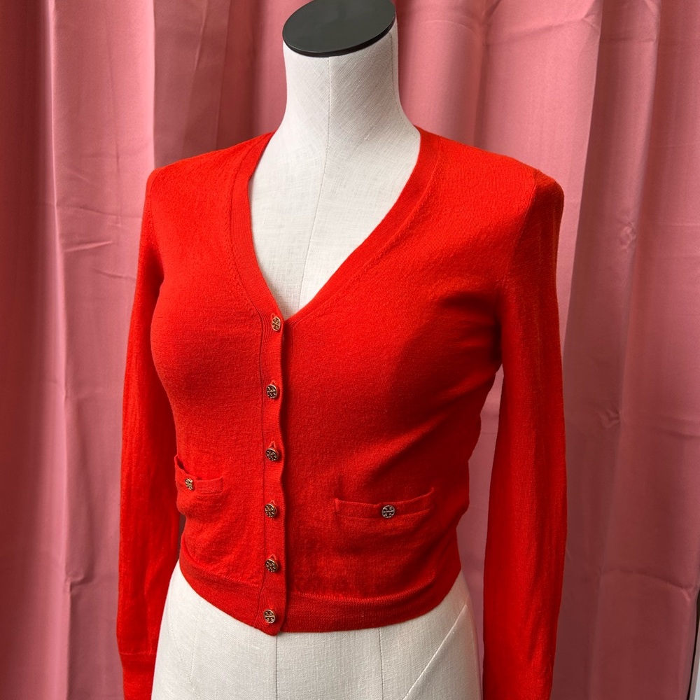 Tori Burch Shrunken Simone Cardigan